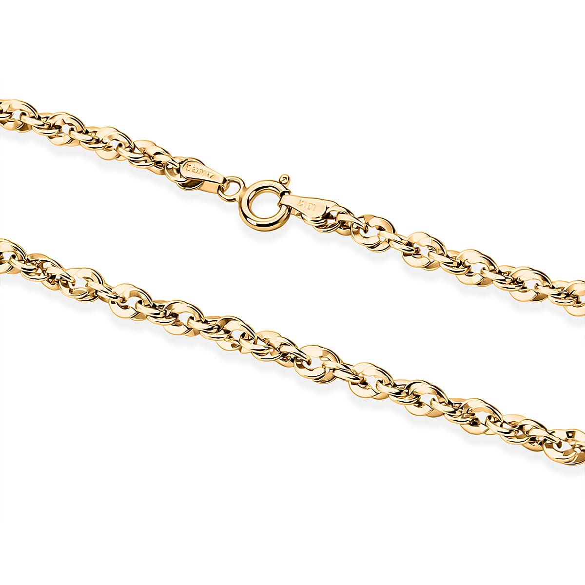 Italian 3.8mm Spirali Oro Chain Necklace in 10K Yellow Gold 5.60 Grams (22 Inches) image number 3