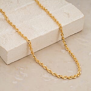Italian 3.3mm Sunrays Rope Chain Necklace in 14K Yellow Gold 3.77 Grams (20 Inches)