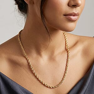 Italian 3.3mm Sunrays Rope Chain Necklace in 14K Yellow Gold 3.77 Grams (20 Inches)