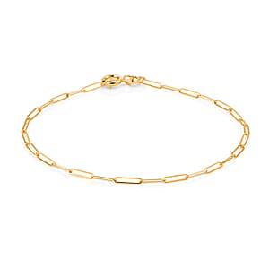 Italian 2mm Paperclip Chain Bracelet in 10K Yellow Gold (7.50 In) 0.90 Grams