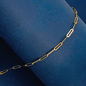 Italian 2mm Paperclip Chain Bracelet in 10K Yellow Gold (7.50 In) 0.90 Grams