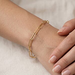 Italian 2mm Paperclip Chain Bracelet in 10K Yellow Gold (7.50 In) 0.90 Grams