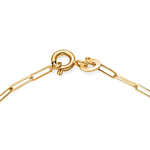 Italian 2mm Paperclip Chain Bracelet in 10K Yellow Gold (7.50 In) 0.90 Grams