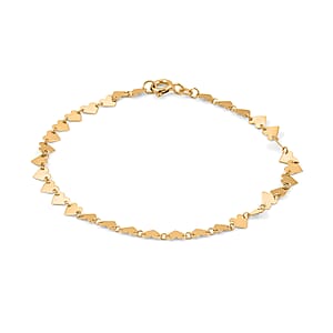 Italian Heart Bracelet in 10K Yellow Gold (7.50 In) 1.15 Grams