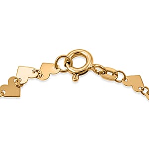 Italian Heart Bracelet in 10K Yellow Gold (7.50 In) 1.15 Grams