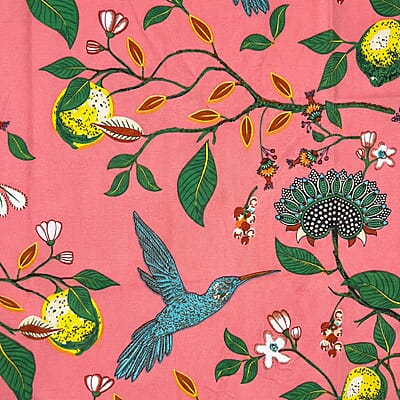 Winlar Peach Pink Floral Print Kaftan - One Size Fits Most