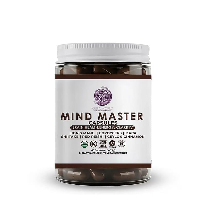 Mind Master Mushroom Capsules for Brain Health, Energy & Clarity Supplement (60 Capsules) Made in US