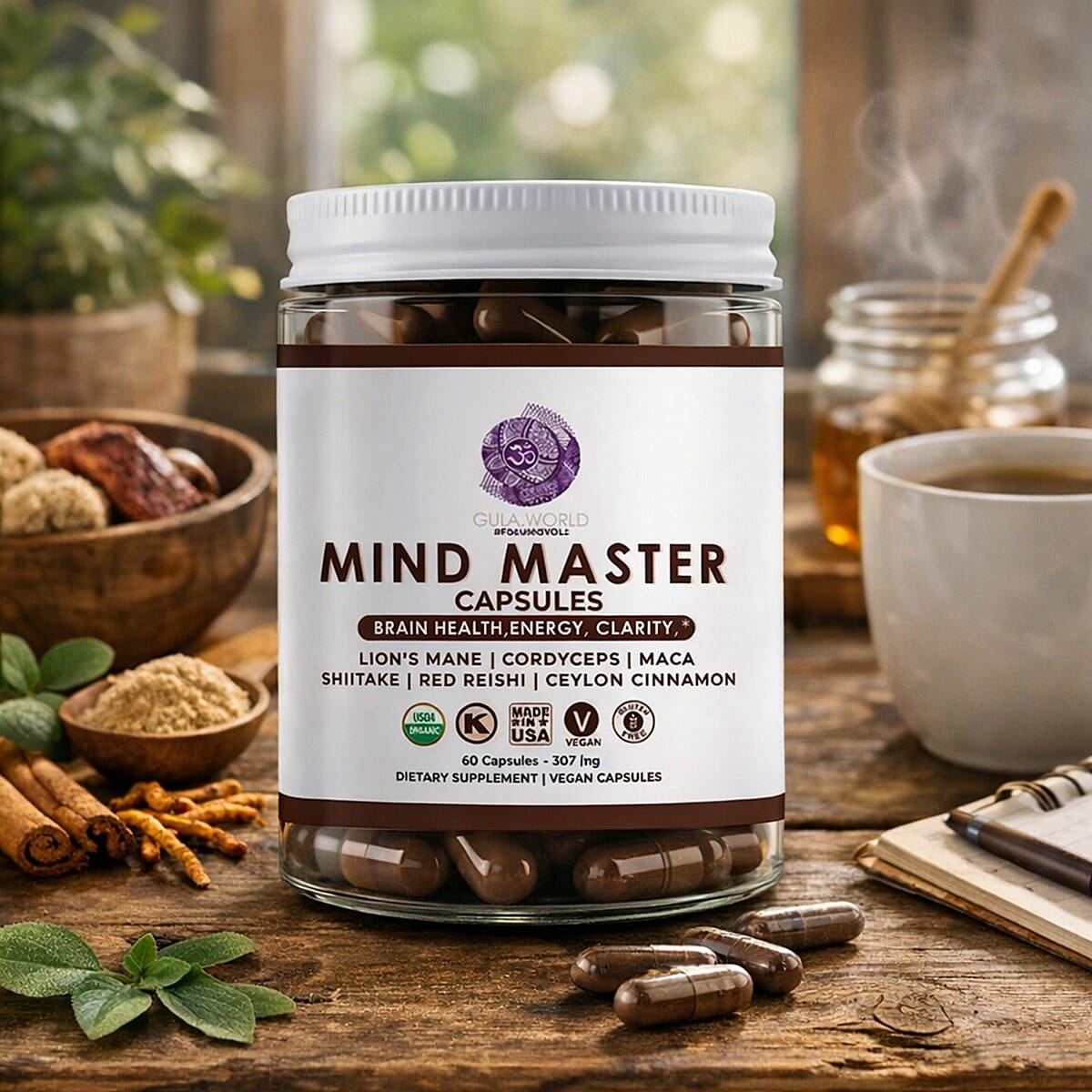 Mind Master Mushoom Capsules - Brain Health Supplement (Ships in 5-7 Days) image number 1