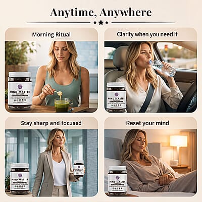 Mind Master Mushroom Capsules for Brain Health, Energy & Clarity Supplement (60 Capsules) Made in US
