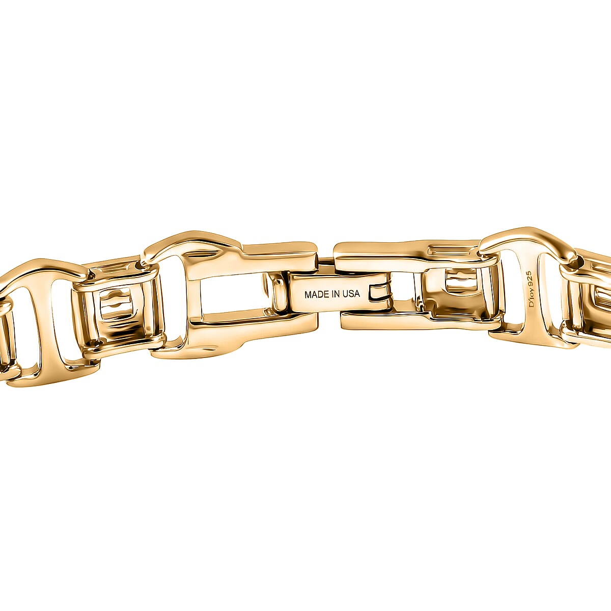 D'Joy Link Chain Bracelet in 18K Vermeil YG and Rhodium Over Sterling Silver (7.25 In) 16.05 Grams image number 3