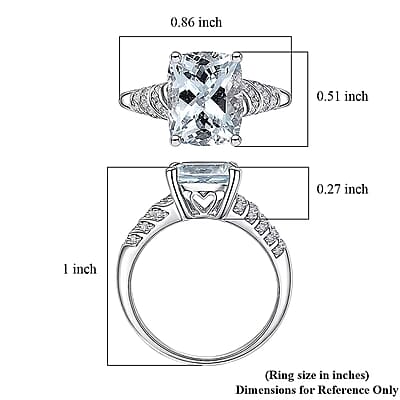 Luxoro Mangoro Santo Aquamarine, Diamond Ring in 10K White Gold 5.35 ctw (Size 6.0)