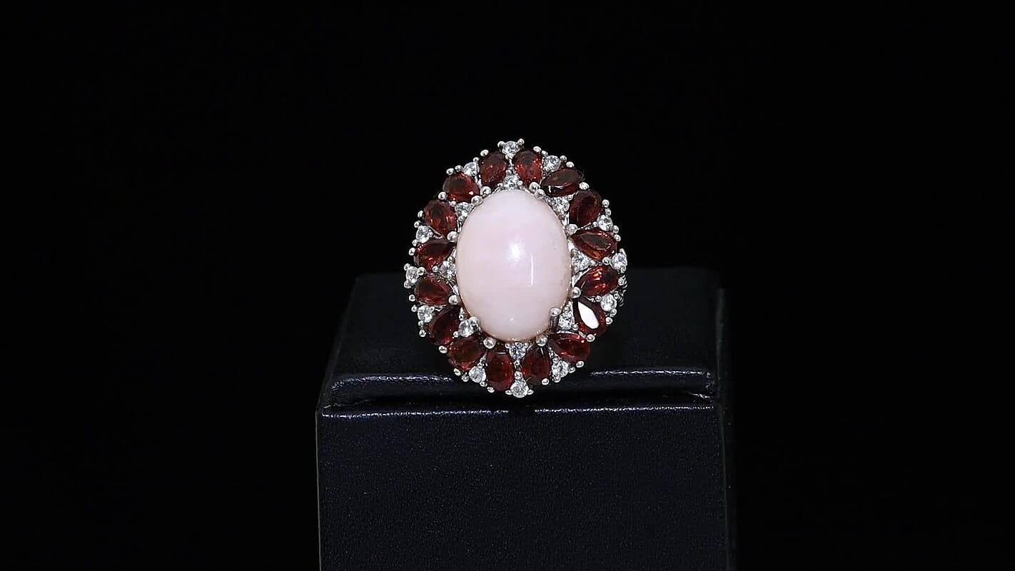 EverTrue Premium Larimar, Multi Gemstone Ring in Platinum Bond (Size 10.0) 15.40 ctw