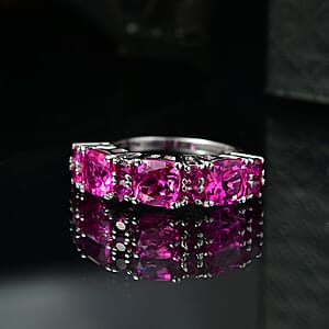 EverTrue Lab Created Pink Sapphire Ring in Platinum Bond (Size 10.0) 4.60 ctw