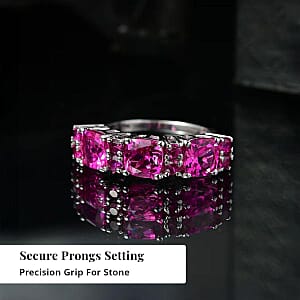 EverTrue Lab Created Pink Sapphire 4.80 ctw Art Deco Ring in Platinum Bond (Size 8.0)