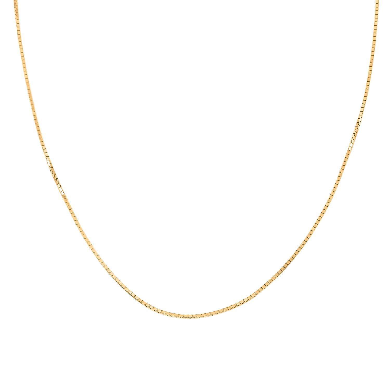Box Chain Necklace in 18K Yellow Gold 1.1 Grams (16 Inches)