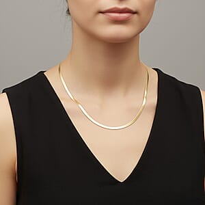 Herringbone Chain Necklace in 18K Yellow Gold 3.6 Grams (16 Inches)