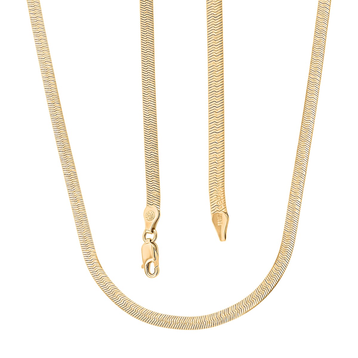 Herringbone Chain Necklace in 18K Yellow Gold 3.6 Grams (16 Inches) image number 3
