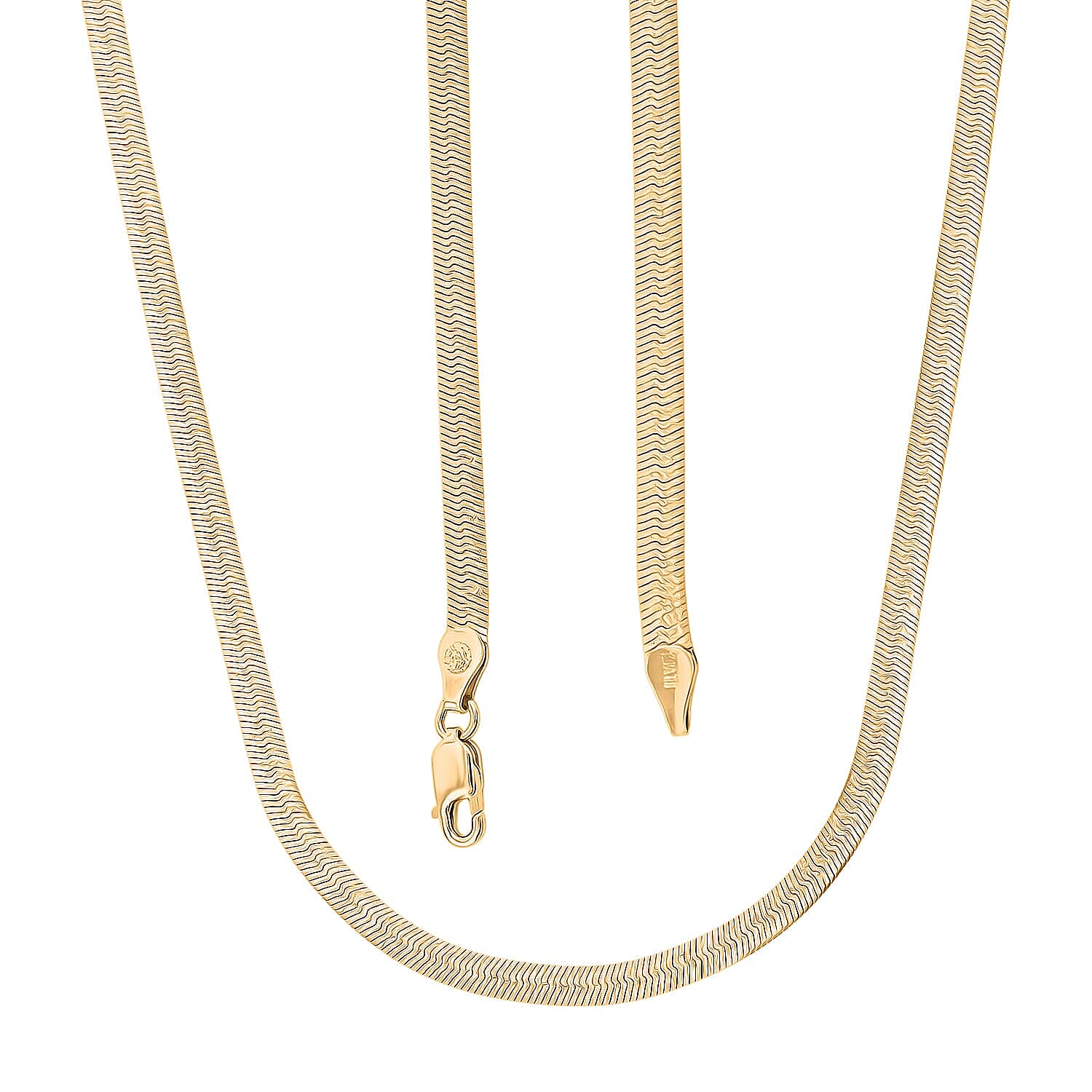 Herringbone Chain Necklace in 18K Yellow Gold 3.6 Grams (16 Inches)