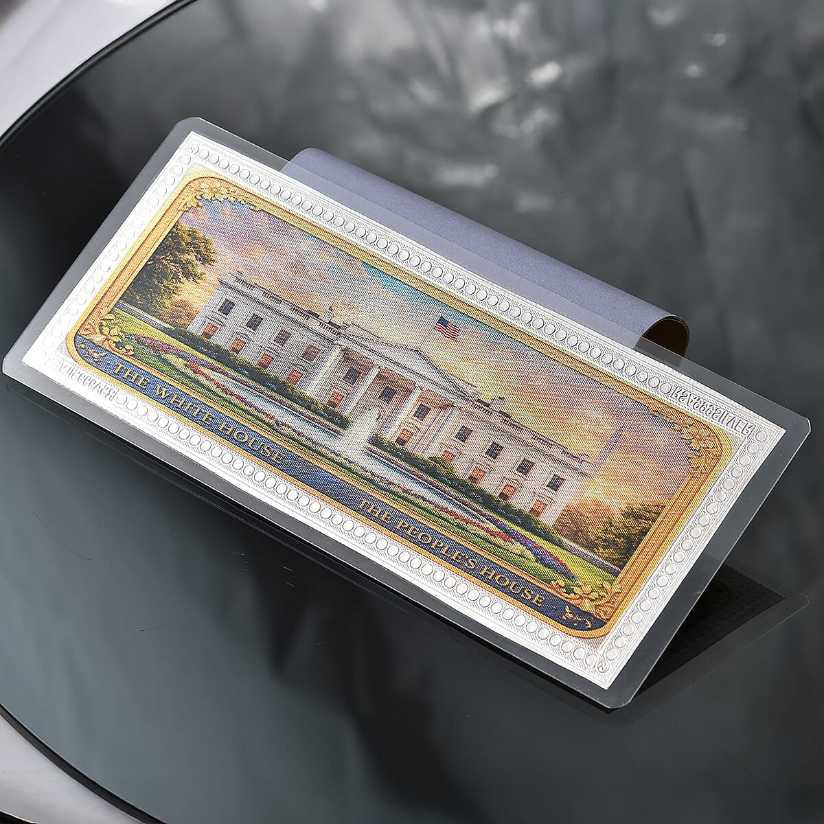 999.9 Fine Silver Heart of the Nation - The White House Printed Embossed Sheet (2 g) image number 1