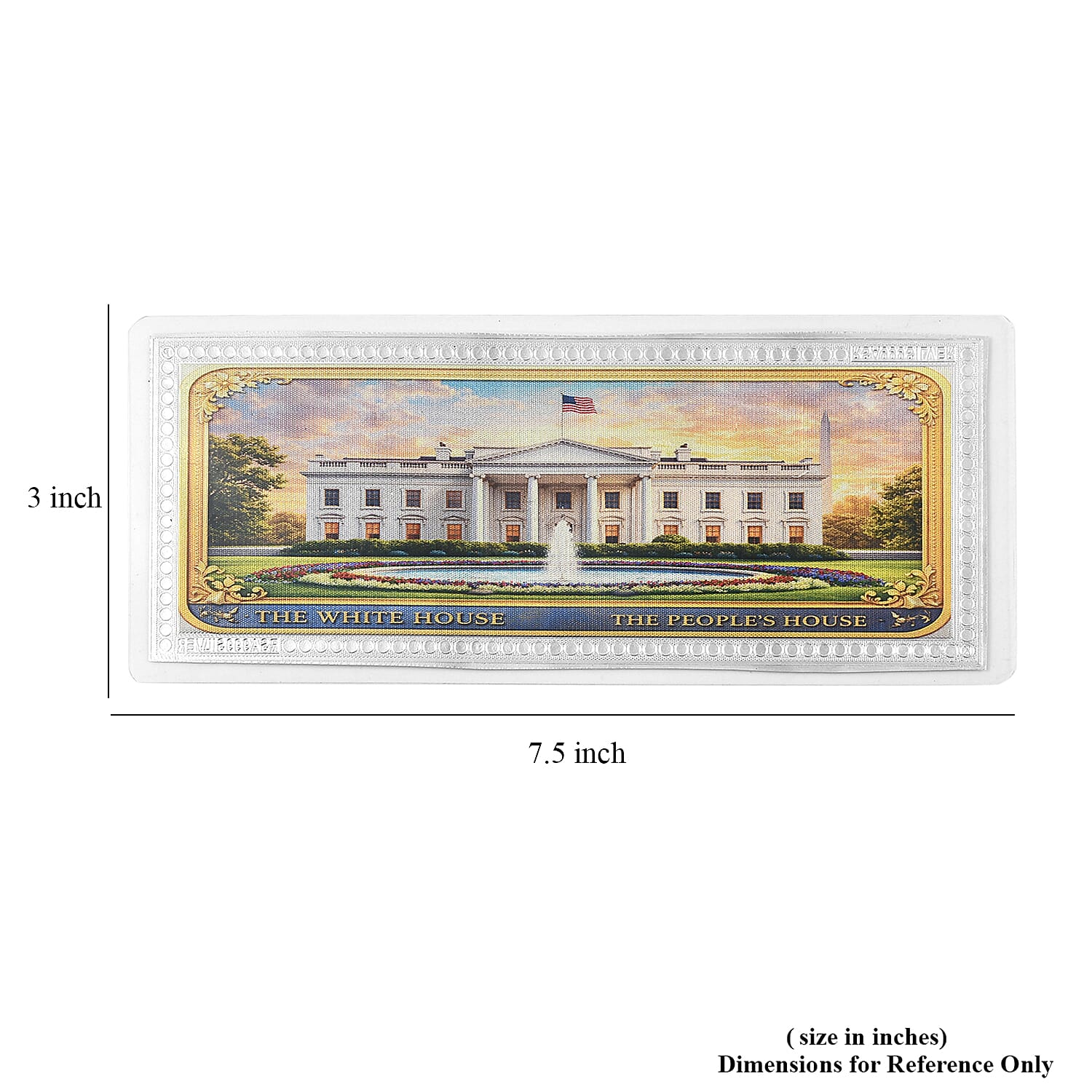 999.9 Fine Silver Heart of the Nation - The White House Printed Embossed Sheet (2 g)