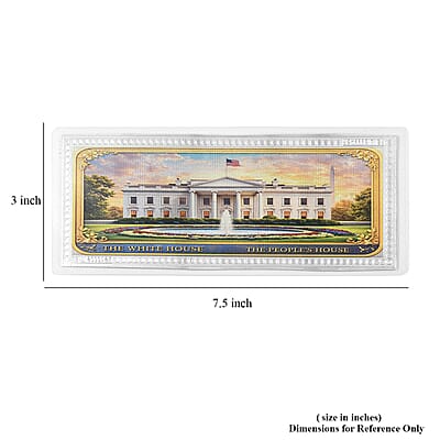 999.9 Fine Silver Heart of the Nation - The White House Printed Embossed Sheet (2 g)