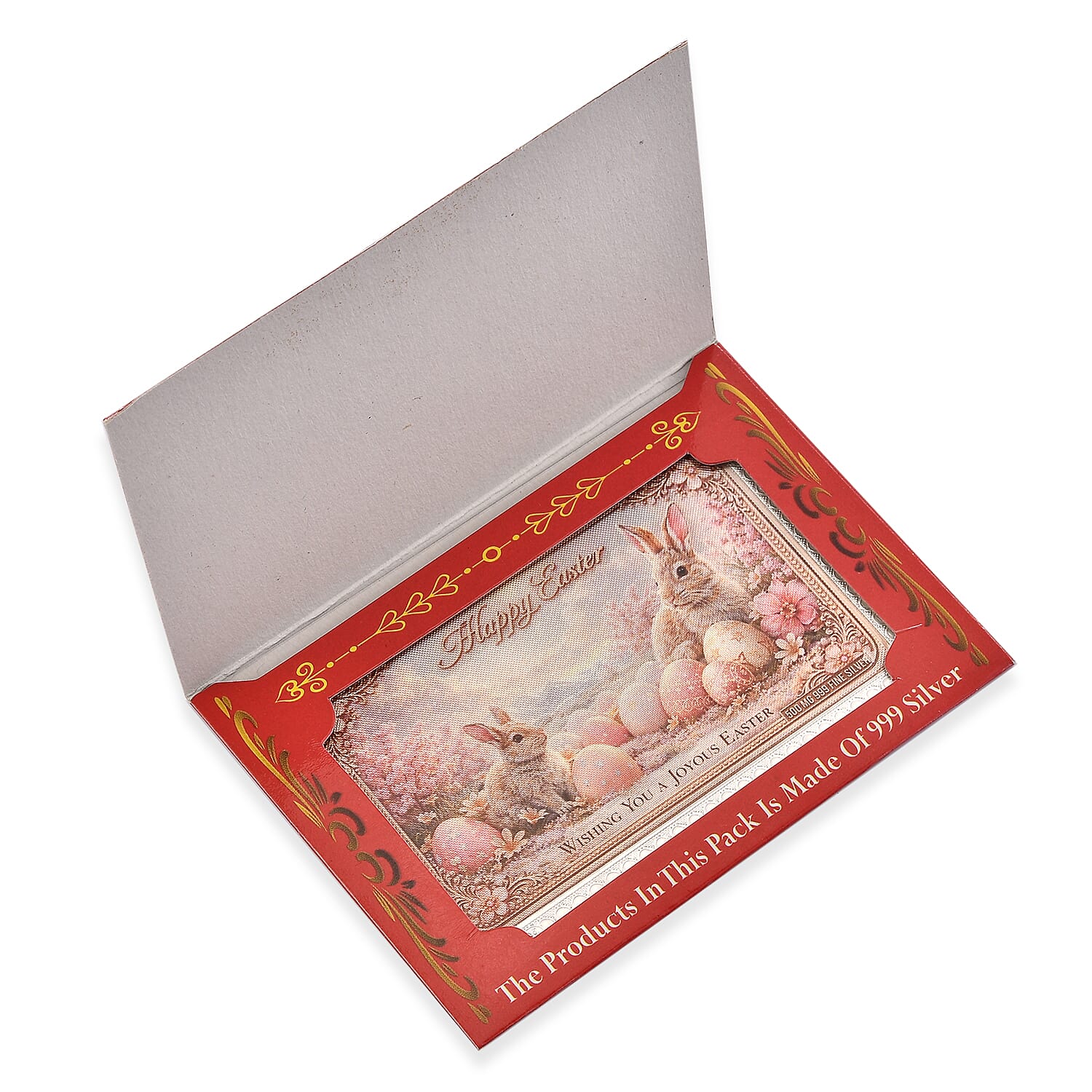 999 Fine Silver Wishing You A Joyous Easter Embossed Sheet 500 mg
