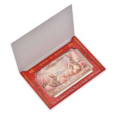 999 Fine Silver Wishing You A Joyous Easter Embossed Sheet 500 mg