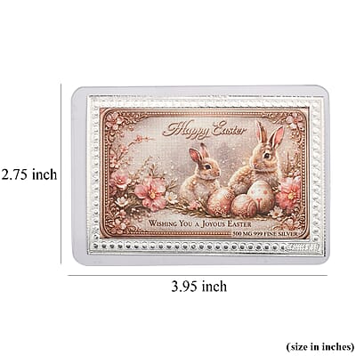 999 Fine Silver Wishing You A Joyous Easter Embossed Sheet 500 mg