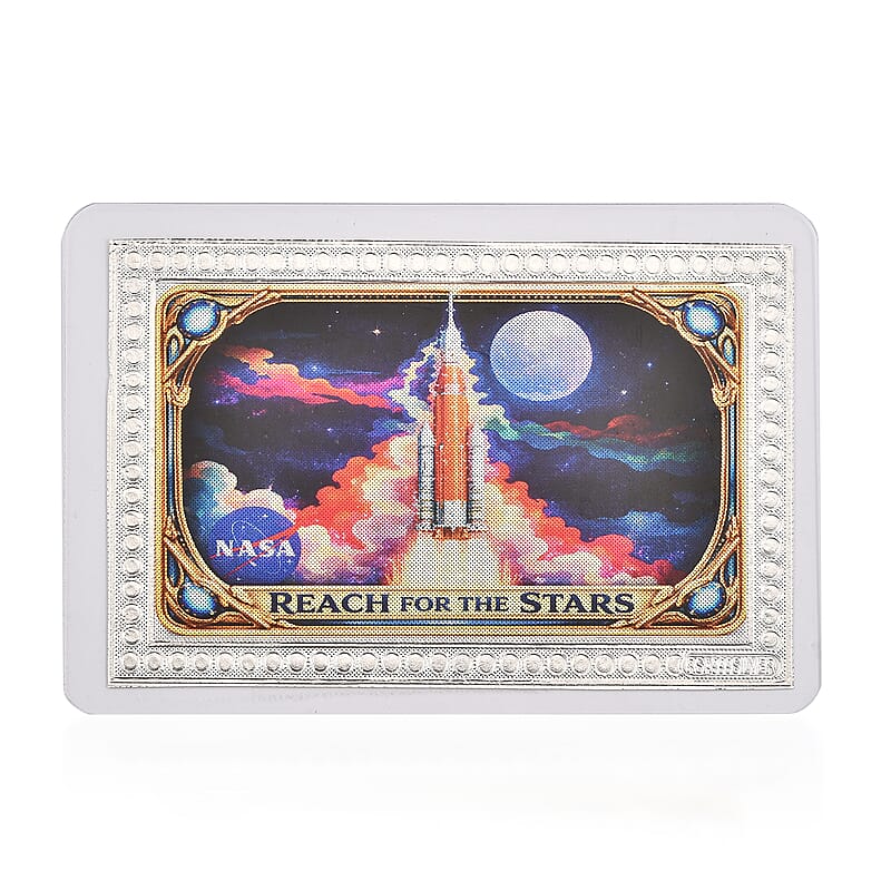 999.9 Fine Silver Journey Beyond the Stars - NASA Silver Tribute Embossed Sheet 500 mg