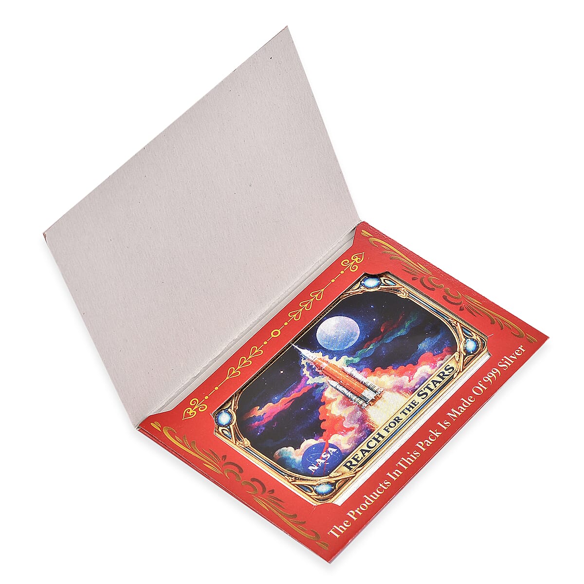 999.9 Fine Silver Journey Beyond the Stars - NASA Silver Tribute Embossed sheet 500mg image number 6