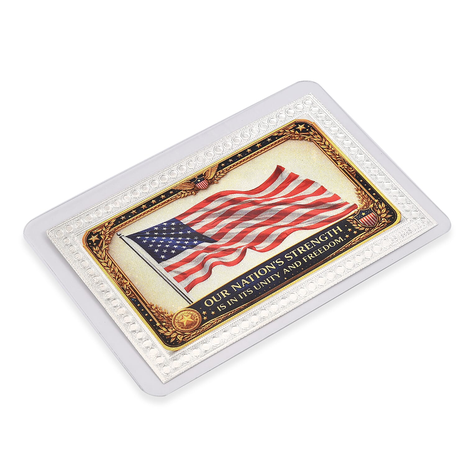 999 Fine Silver Our Nations Strength Is In Its Unity and Freedom Sheet 500mg