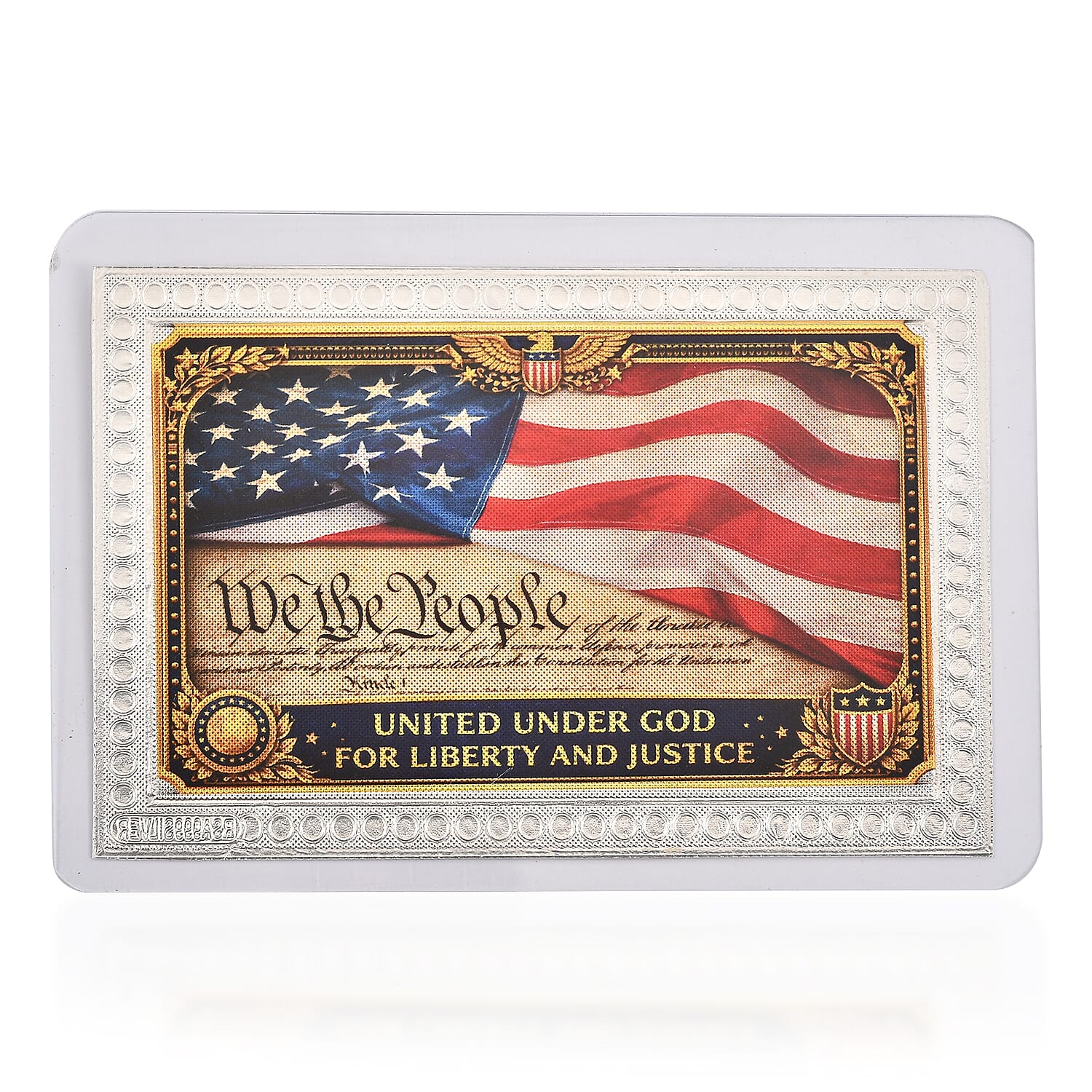 999 Fine Silver Our Nations Strength Is In Its Unity and Freedom Sheet 500mg