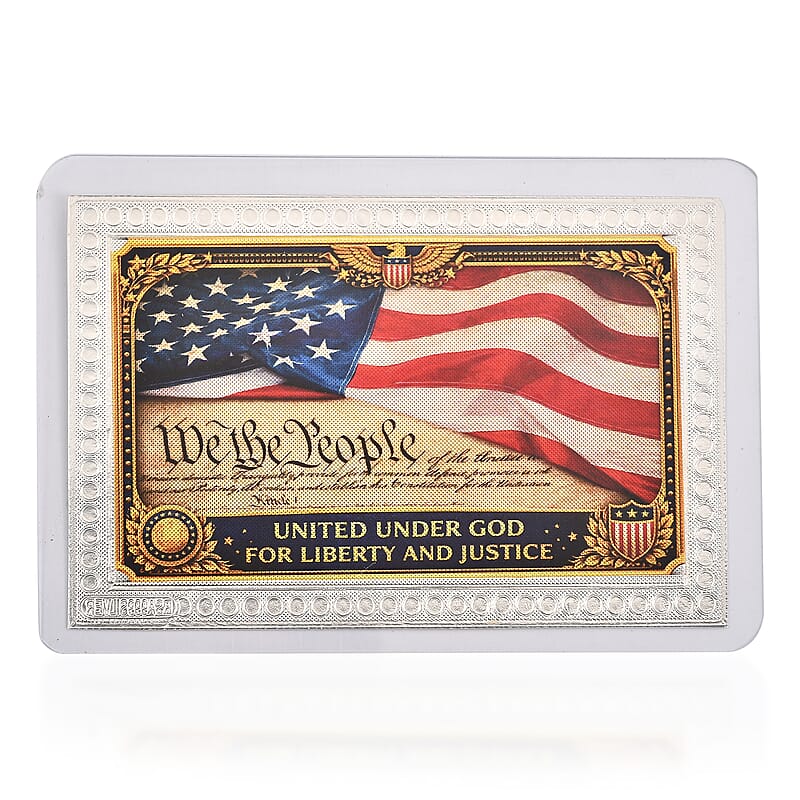 999 Fine Silver Our Nations Strength Is In Its Unity and Freedom Sheet 500mg