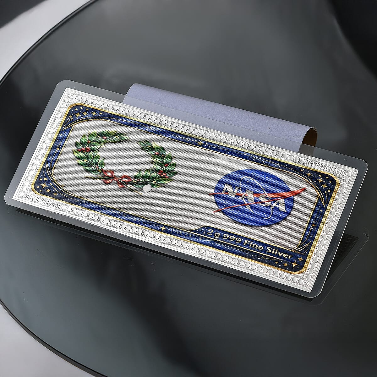 999.9 Fine Silver Journey Beyond the Stars - NASA Silver Tribute Printed Embossed sheet (2 g) image number 1