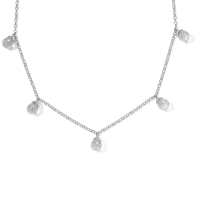 EverTrue Simulated Diamond Beaded Necklace in Platinum Bond 18 Inches