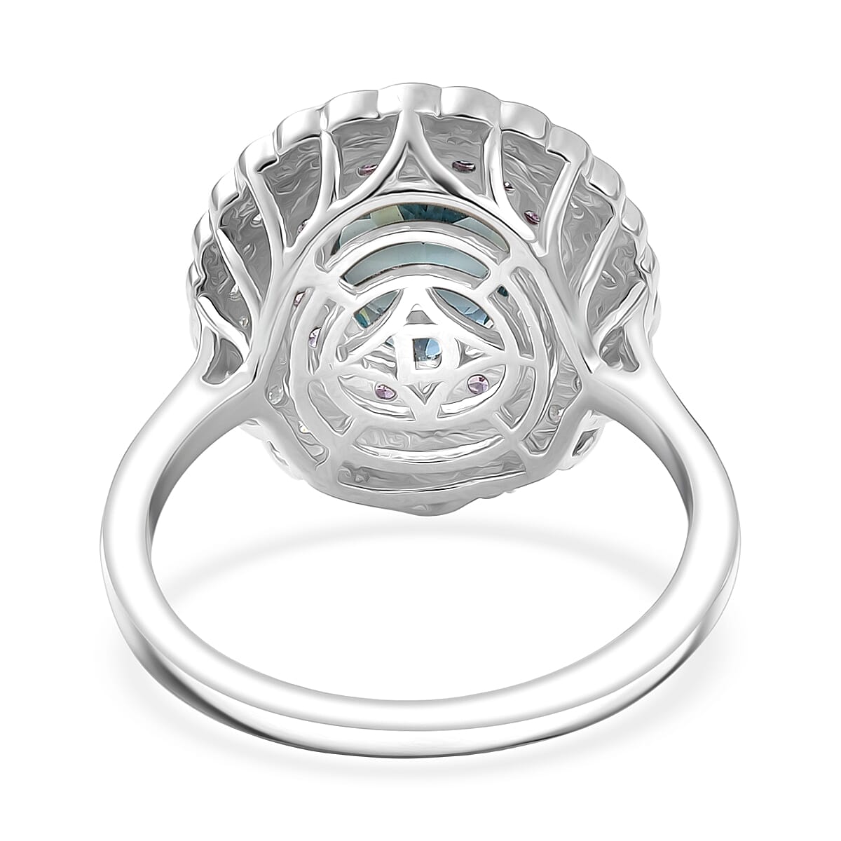 D'Joy Premium Mangoro Aquamarine and Multi Gemstone 3.40 ctw Ring in Rhodium Over Sterling Silver (Size 10.0) (Del. in 10-15 Days) image number 4