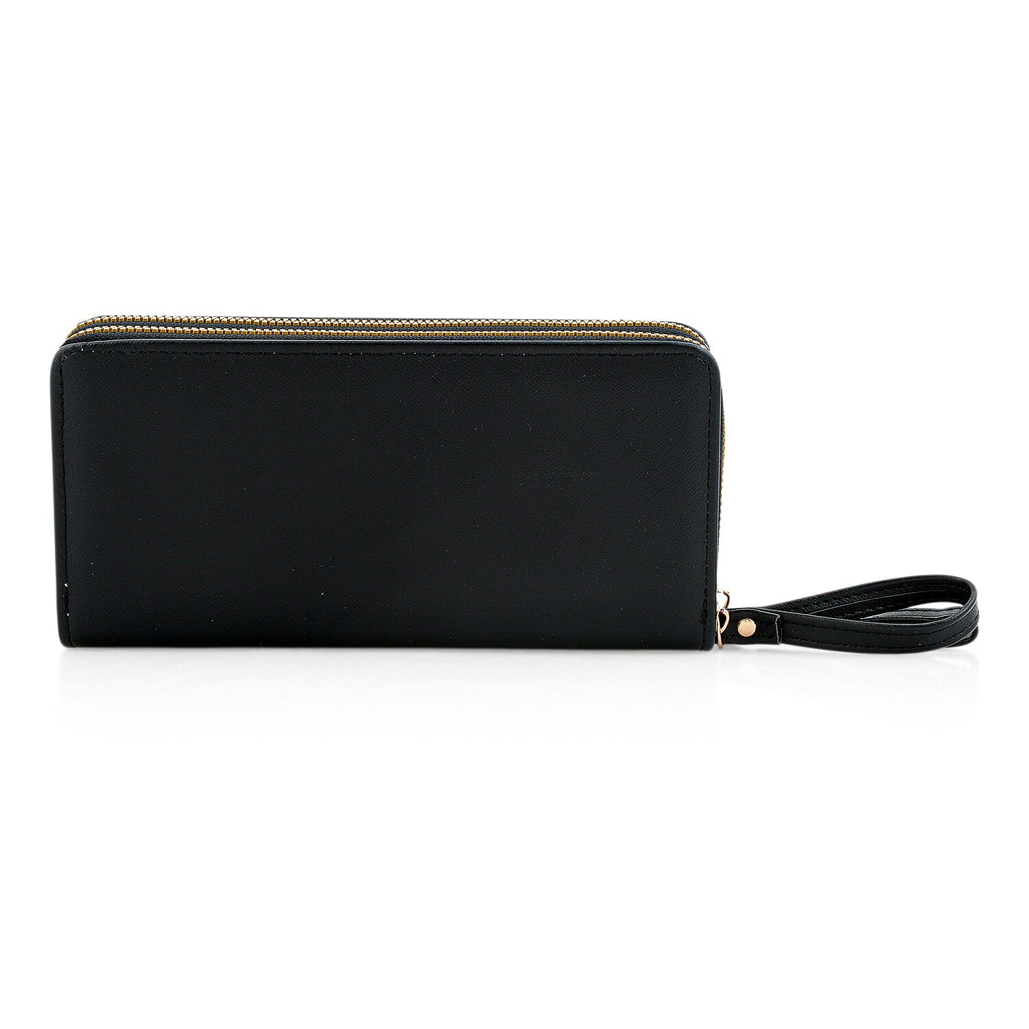 Closeout Black Crocodile Embossed Faux Leather Wristlet Wallet