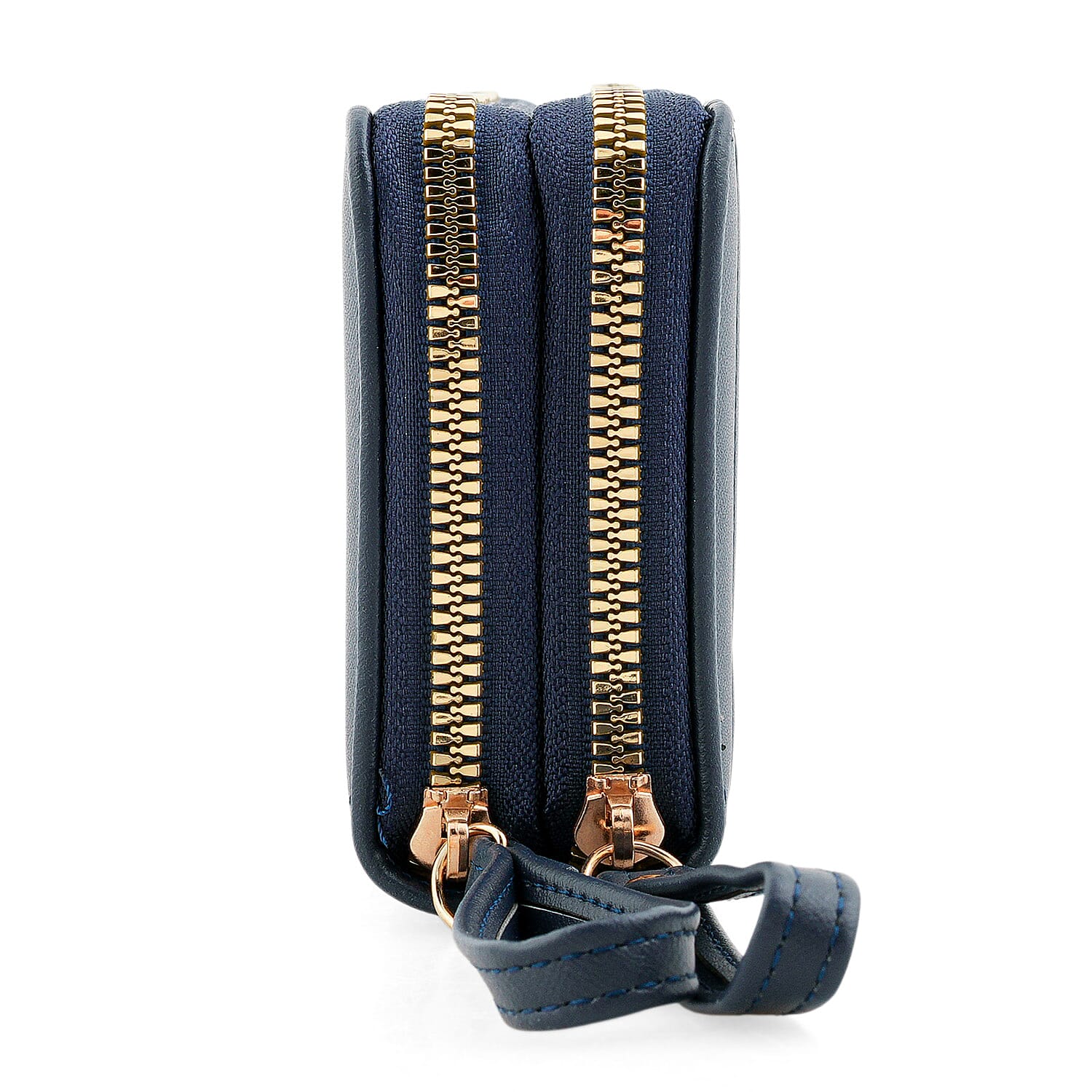 Closeout Navy Crocodile Embossed Faux Leather Wristlet Wallet