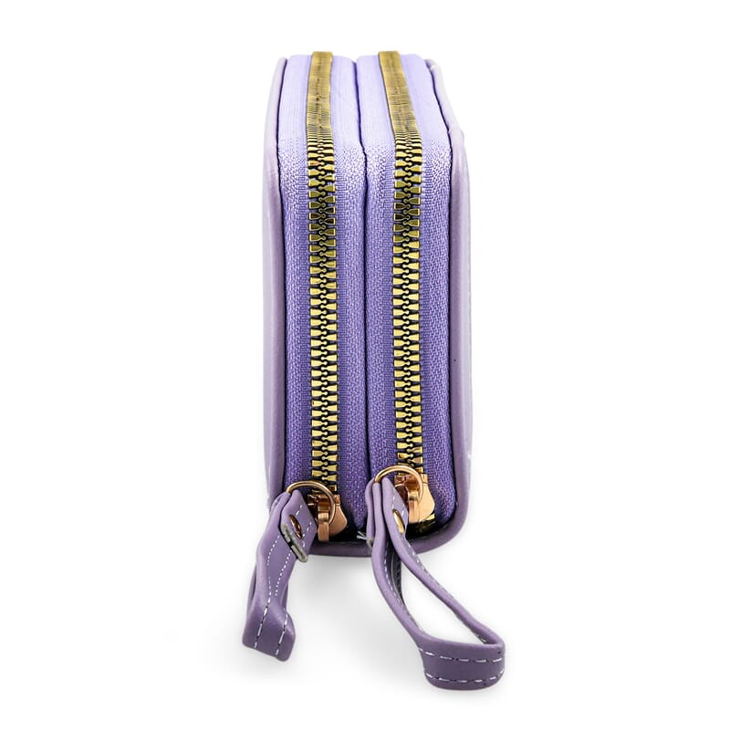 Closeout Purple Crocodile Embossed Faux Leather Wristlet Wallet