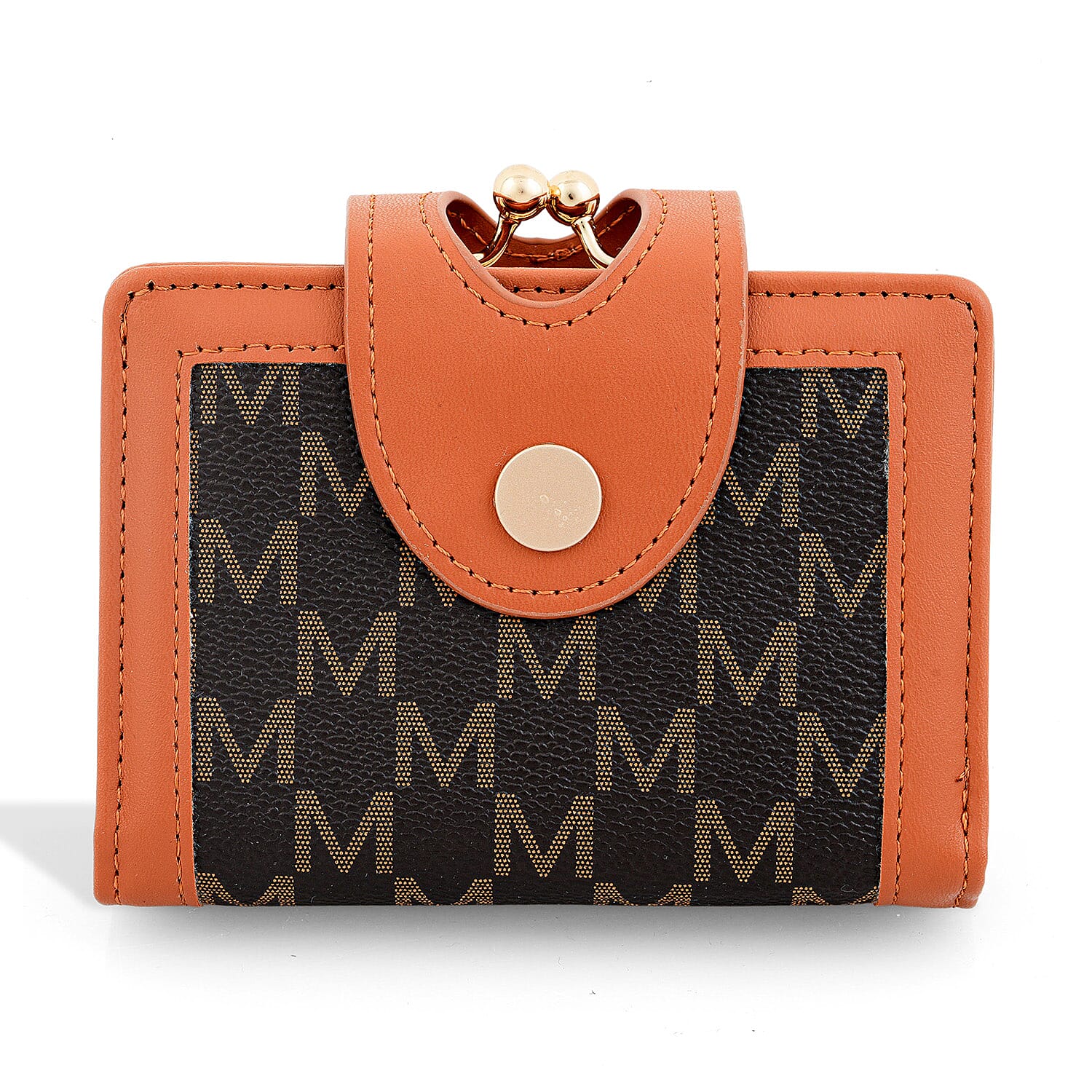 Closeout Black Faux Leather and Jacquard Wallet