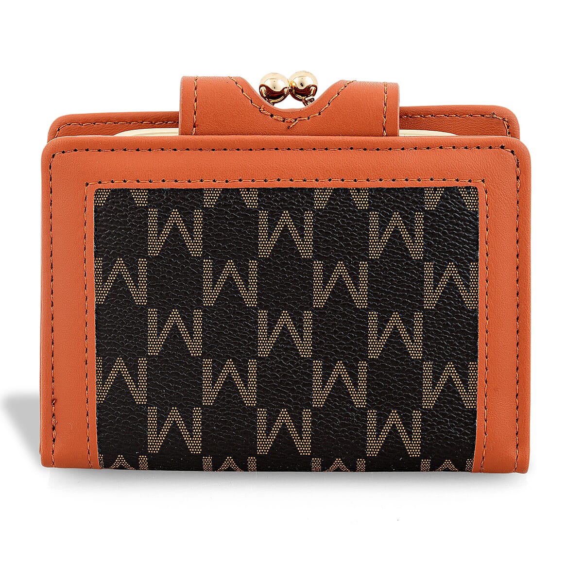Closeout Black Faux Leather and Jacquard Wallet  image number 2