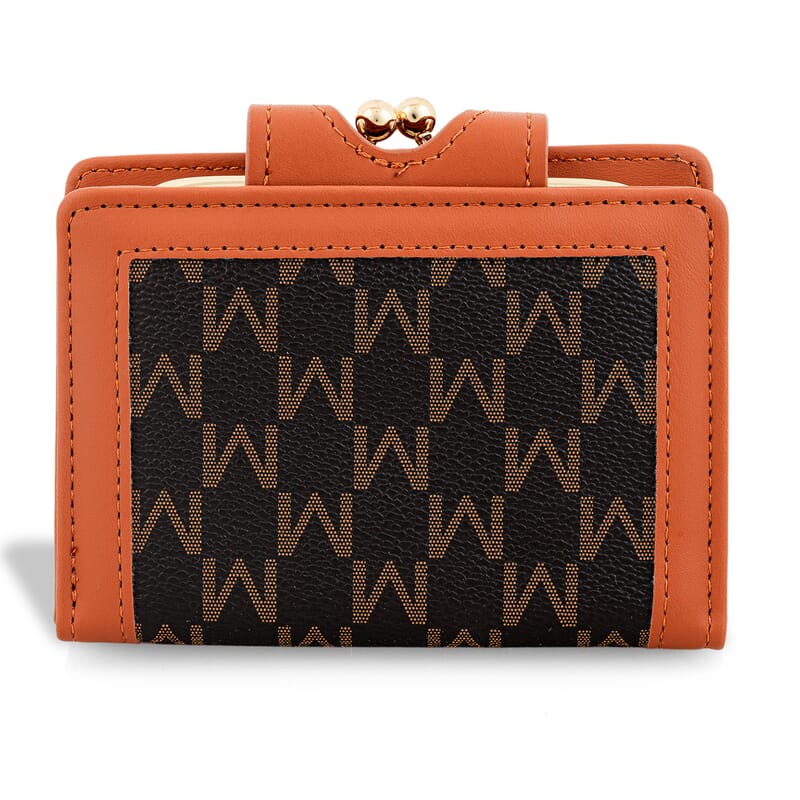 Closeout Black Faux Leather and Jacquard Wallet