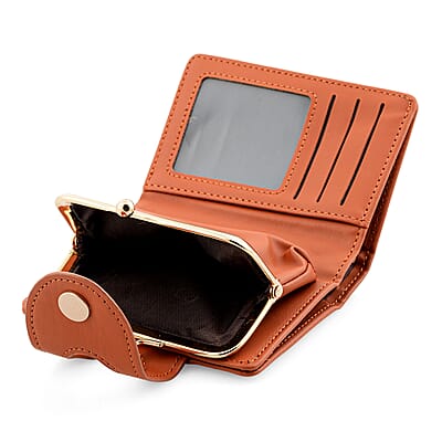 Closeout Black Faux Leather and Jacquard Wallet