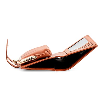 Closeout Black Faux Leather and Jacquard Wallet