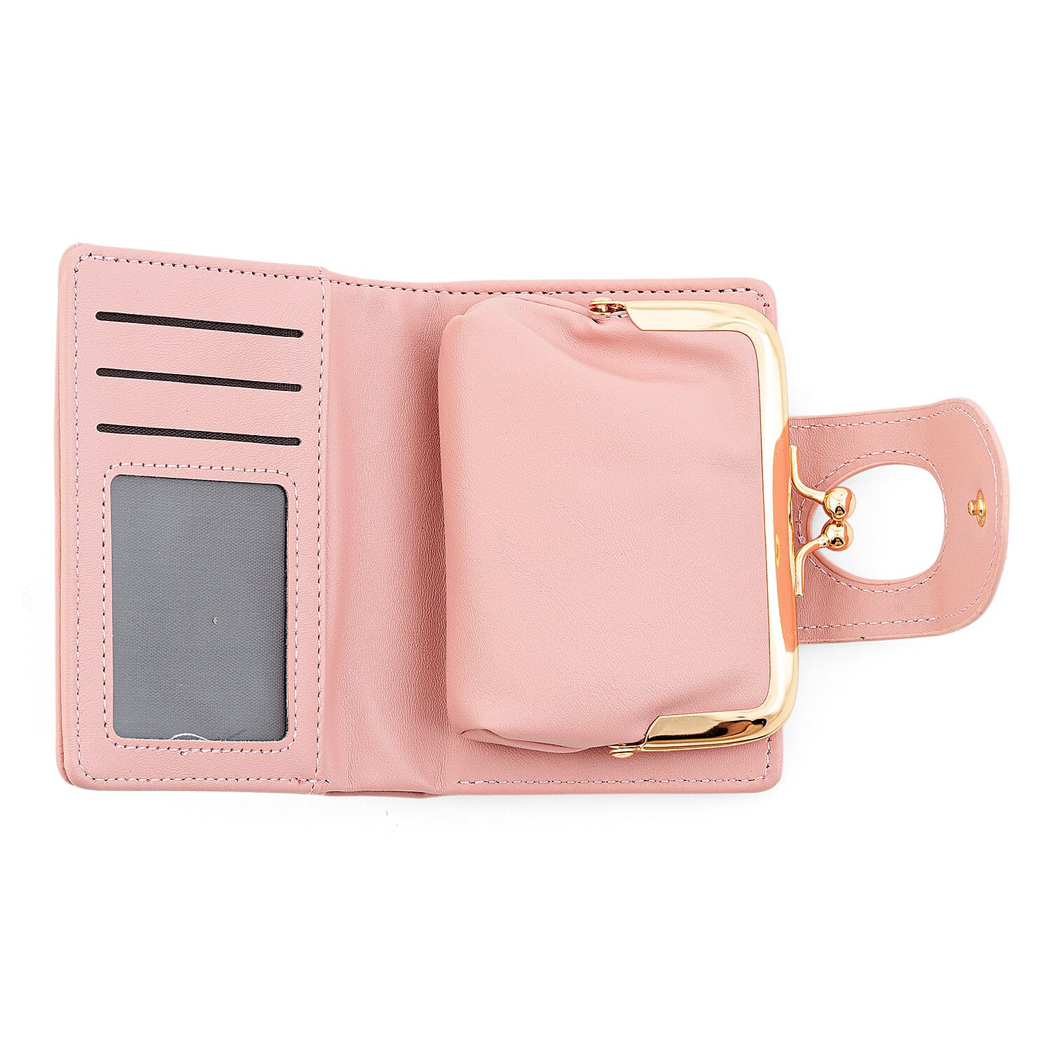 Closeout Pink Faux Leather and Jacquard Wallet