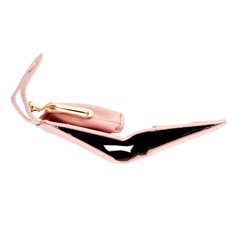 Closeout Pink Faux Leather and Jacquard Wallet