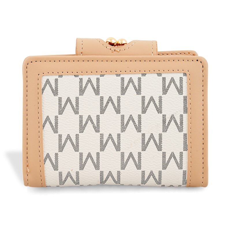 Closeout Khaki Faux Leather and Jacquard Wallet