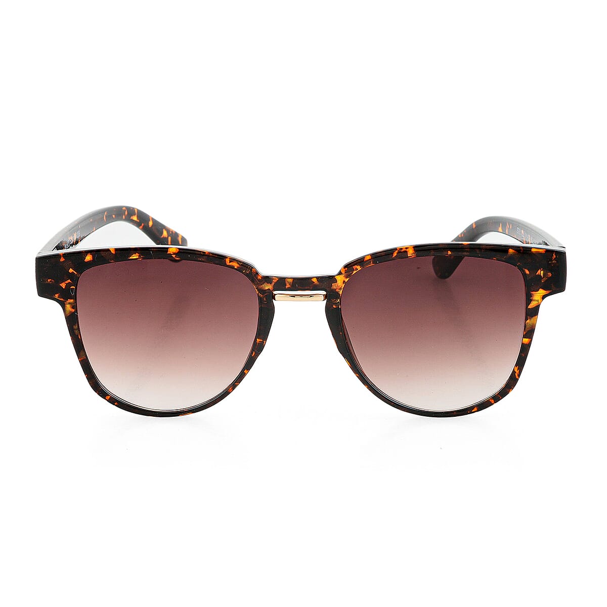 Closeout Brown Tortoise UV400 Clubmaster Sunglasses image number 1