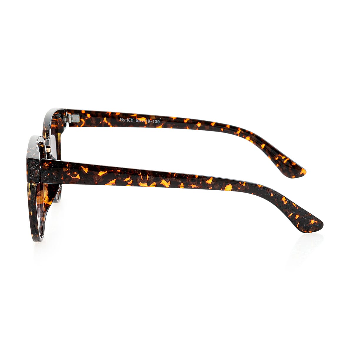 Closeout Brown Tortoise UV400 Clubmaster Sunglasses image number 2