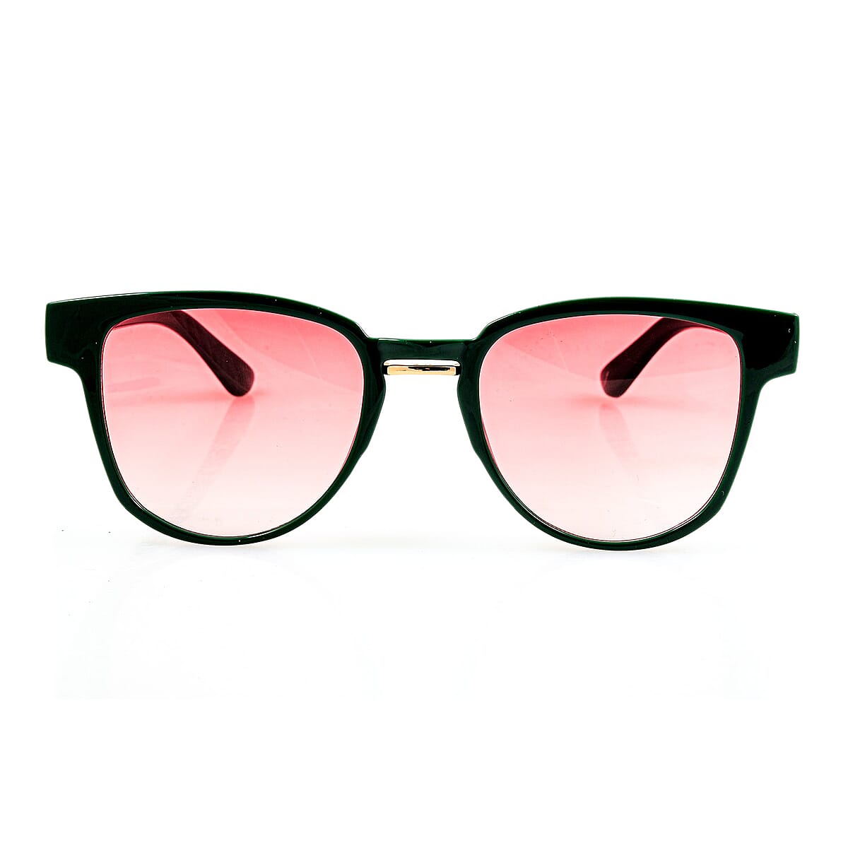 Closeout Green Tortoise UV400 Clubmaster Sunglasses image number 1